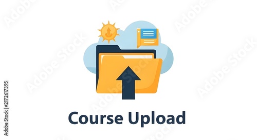 Obraz na płótnie Course Upload Icon Representing Cloud Storage and Data Transfer