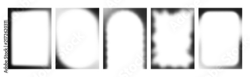 Dot Gradient Pattern Frames. Halftone Comic Grain Borders. Vector Gray Gradation Texture. Abstract Retro Dotted Backgrounds.
