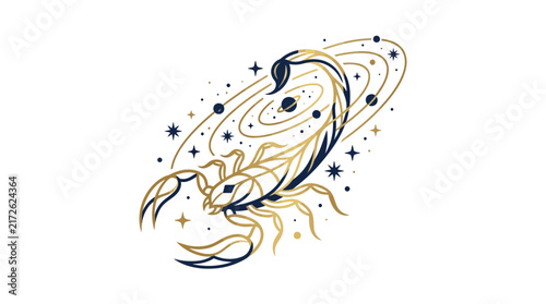 Scorpio Zodiac Sign Celestial Illustration
