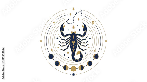Scorpio Zodiac Sign Celestial Illustration