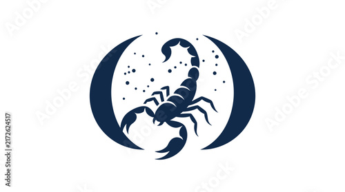 Scorpio Zodiac Sign Emblem Minimalist Vector Graphic