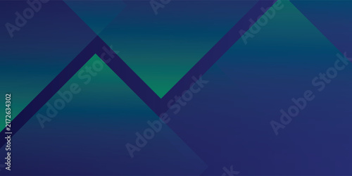 Abstract geometric background with dark blue and green gradient shapes.