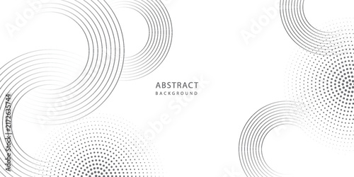 Abstract white background with black circle rings. Digital future technology concept. vector illustration.