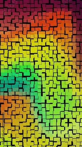 vibrant rainbow mosaic pixel grid