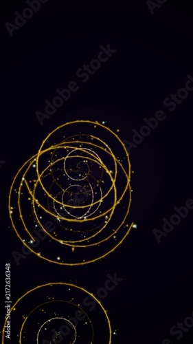 gold particle light trails in circular motion