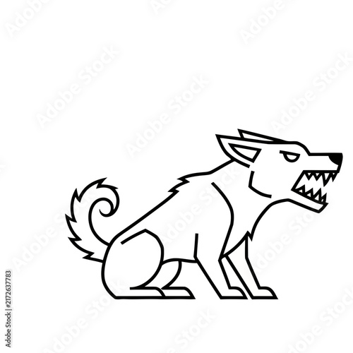 Stylized wolf or dog illustration