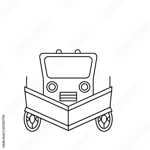 Snow plow vehicle illustration