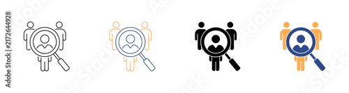 Executive Search and Talent Acquisition and Headhunting Vector Icon Pack Illustration