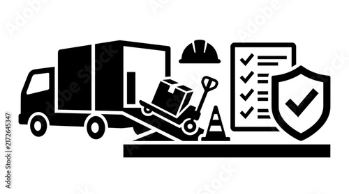 Loading Dock Safety and Logistics Compliance Icon Set