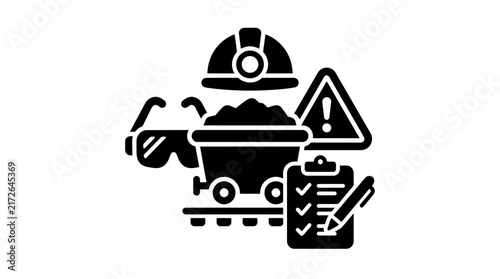 Mining Safety Audit and Industrial Compliance Checklist Icon