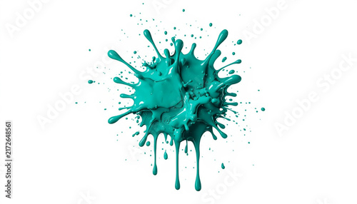 Realistic Paint Splatter Drip Colorful Overlay Effect Isolated White Background