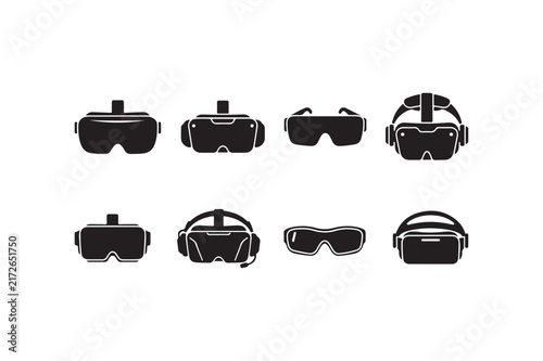 VR Headsets Technology Silhouette Collection Set