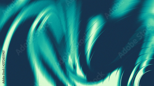 Modern turquoise wave pattern background with digital noise texture and luxury metallic flow.