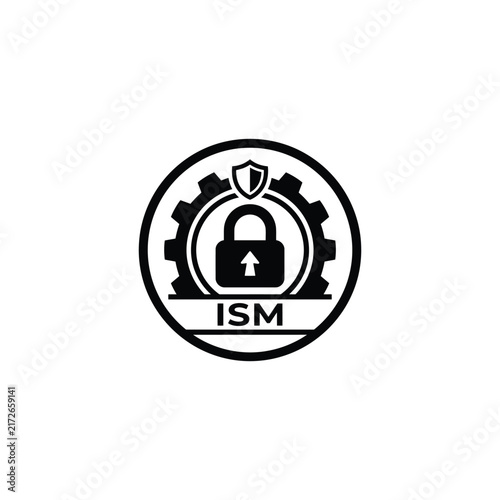Ism security lock and gear icon