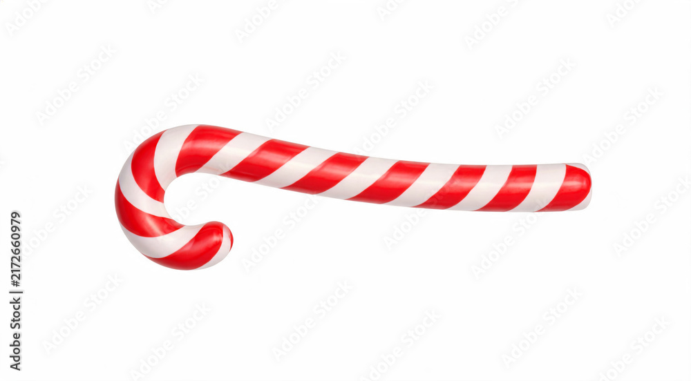 Fototapeta premium Red and white striped candy cane isolated on white background christmas