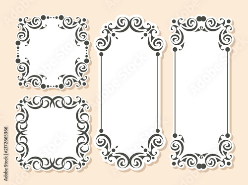 Vector isolated vintage label design with frame design
