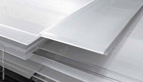 Stack of Layered Translucent Plastic Sheeting with Smooth Surfaces and Subtle Textures