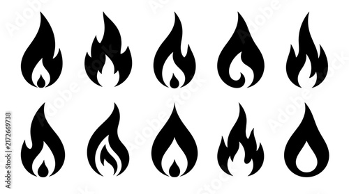 Flame Icon Pattern Of Repeating Fire Shape.