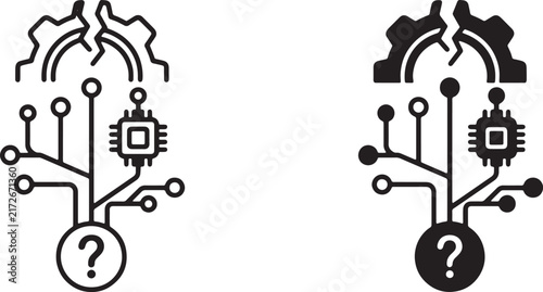 Web, AI Root Cause Analysis Data Analytics Icon