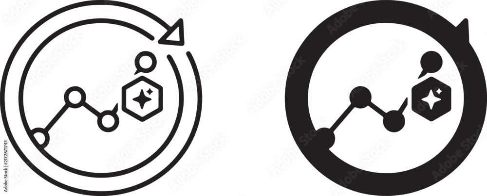 Fototapeta premium Web, AI Performance Comparison Data Analytics Icon