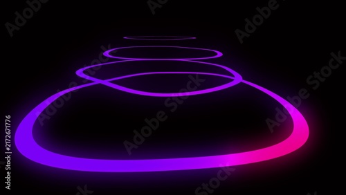 Bild auf Leinwand A series of luminous purple and pink rings, fading in size and intensity, create
