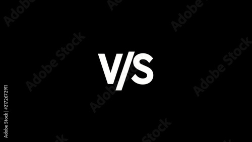 Obraz na plátně Bold white uppercase letters V and S positioned centrally against a stark black