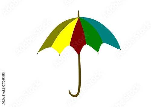 Colorful Classic Umbrella Vector Illustration on Transparent Background