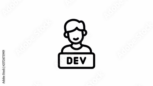 developer minimalist stroke animation