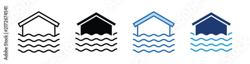 Flood  Icon Collection With Multiple Styles