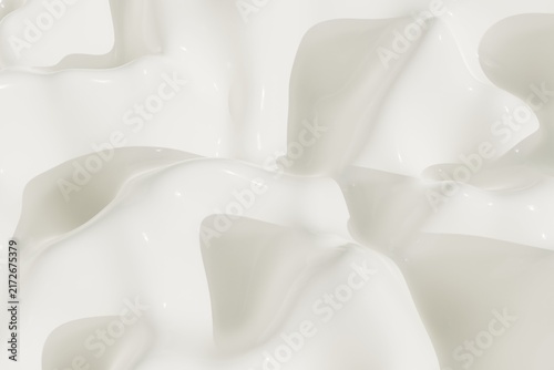 Minimalist white 3D abstract waves with smooth organic forms, soft lighting, and elegant monochromatic aesthetics.