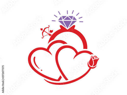 vector illustration of a heart with wings