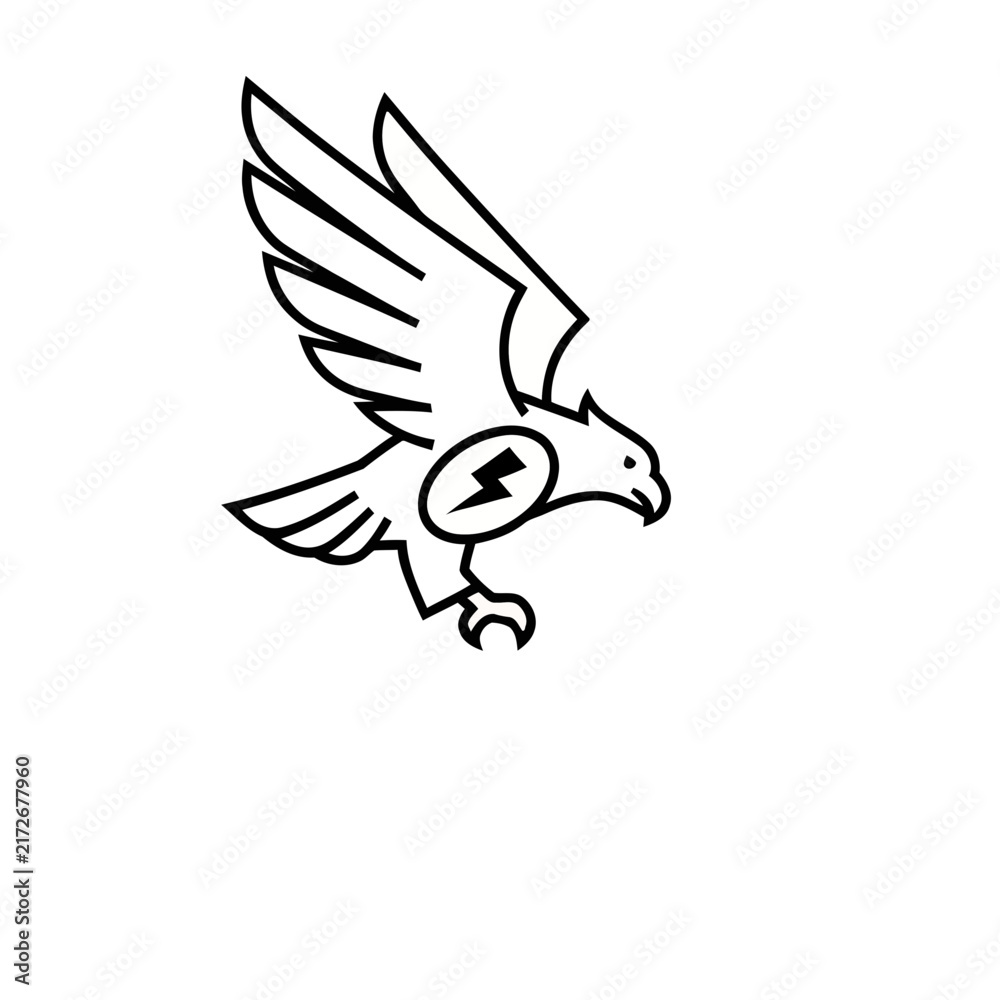 Fototapeta premium Eagle with lightning bolt logo