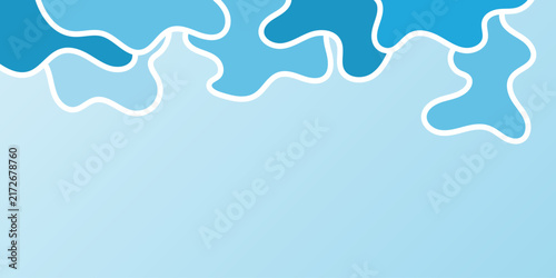 Abstract blue ocean waves, flowing curves and layered pattern background