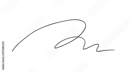 Fotografie Hand Drawn Black Scribble Stroke Isolated on Transparent Background, Abstract Fr