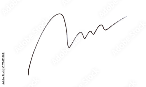 Obraz na płótnie Hand Drawn Black Scribble Stroke Isolated on Transparent Background, Abstract Fr