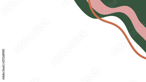Bild auf Leinwand Abstract colorful ribbon curves in corner on white background, decorative vector artwork