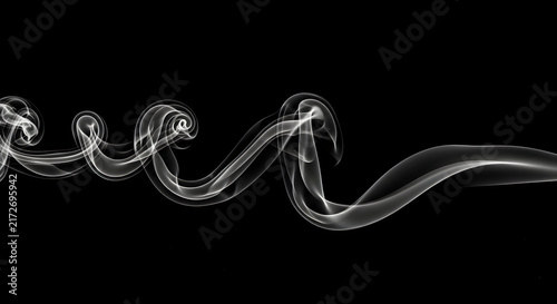 Elegant Flowing Smoke Patterns with Soft Curves and Dynamic Movements on a Black Background