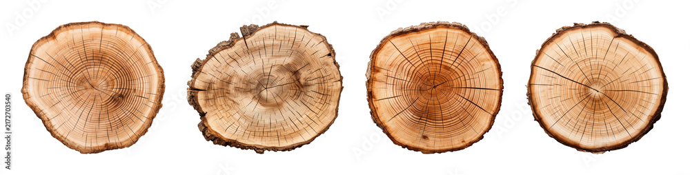 Fototapeta premium PNG Tree rings showcasing natural wood textures on transparent background