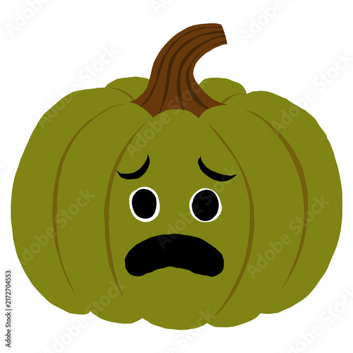 cartoon illustration of a scared pumpkin face