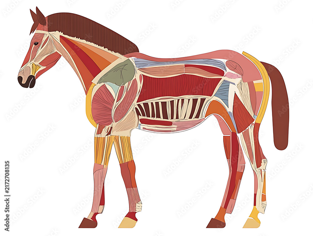 Obraz premium Horse illustration, flat vector cartoon horse character isolated on white background