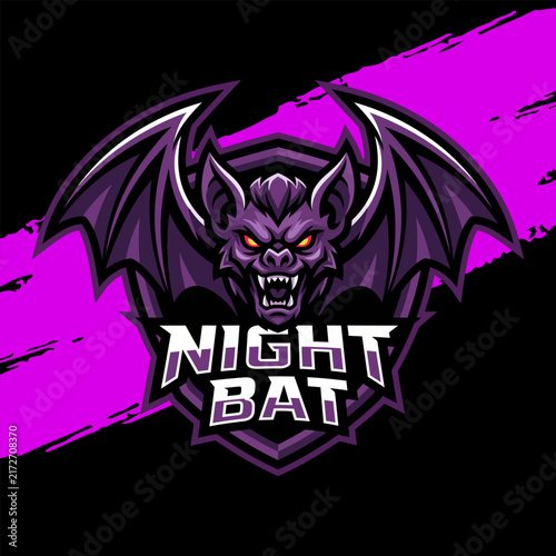 Night bat gaming esport logo illustration