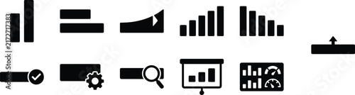 Analytics Dashboard UI Bar Graph Presentation Search Modern Icon Set