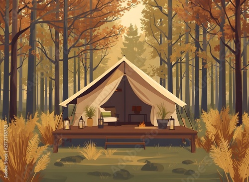 Luxury Autumn Glamping Retreat in Peaceful Woodland