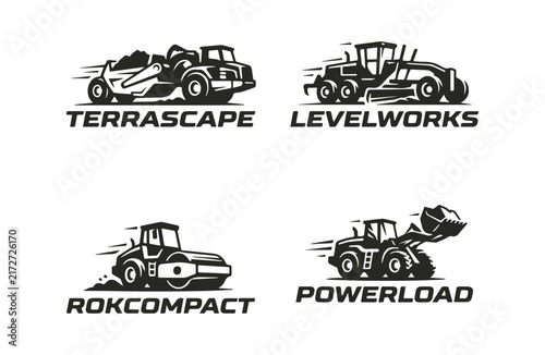 Heavy Equipment Construction Badge Logo Collection – Industrial Machinery Branding Emblems