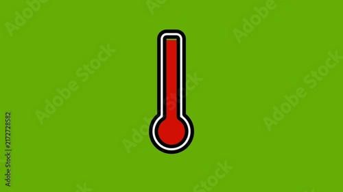 Animated thermometer icon with a green screen for footage.