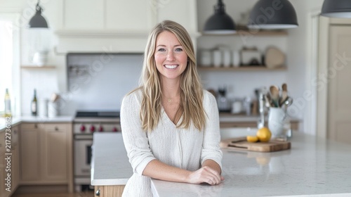 Woman kitchen portrait