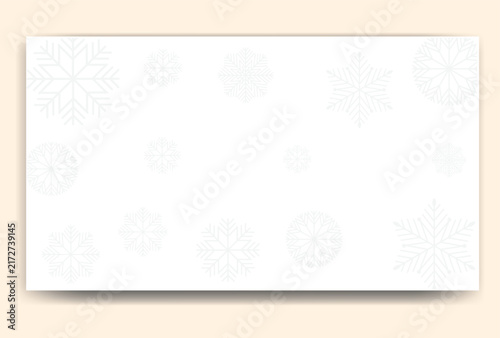 Elegant Christmas background with silver snowflakes, festive winter holiday background