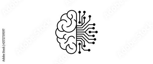 Abstract brain and circuit board hybrid logo