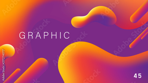 Modern Purple and Orange Fluid Shapes Abstract Gradient Background