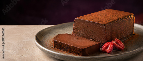 French Chocolate Marquise Rich Dark Chocolate Dessert with Raspberries